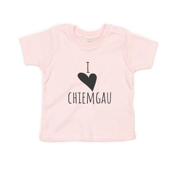 Baby T-Shirt – I Love Chiemgau – Rose